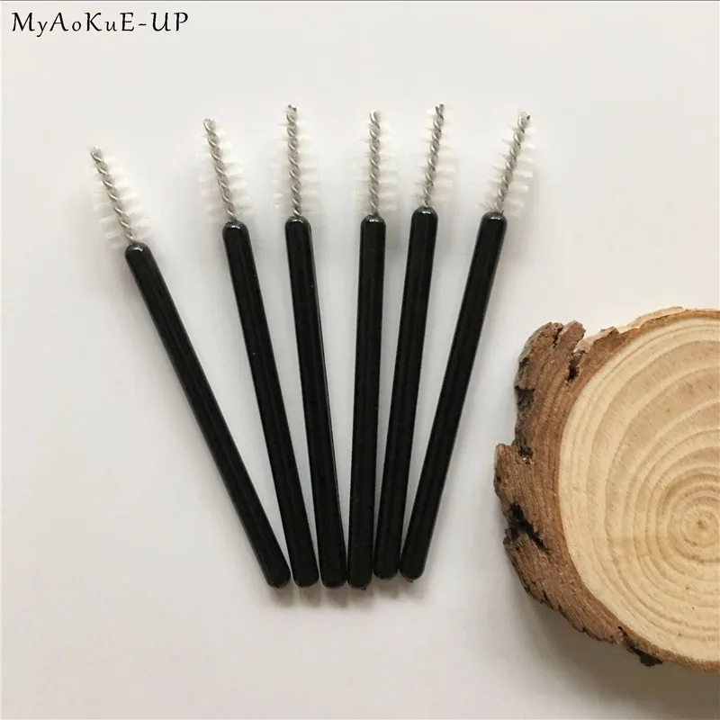 Mini Nylon Disposable Eyelash Brush White Mascara Wands Applicator 200