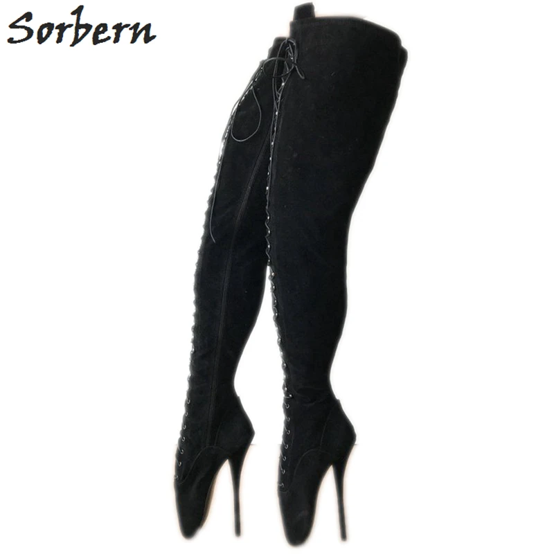 plus size suede thigh high boots