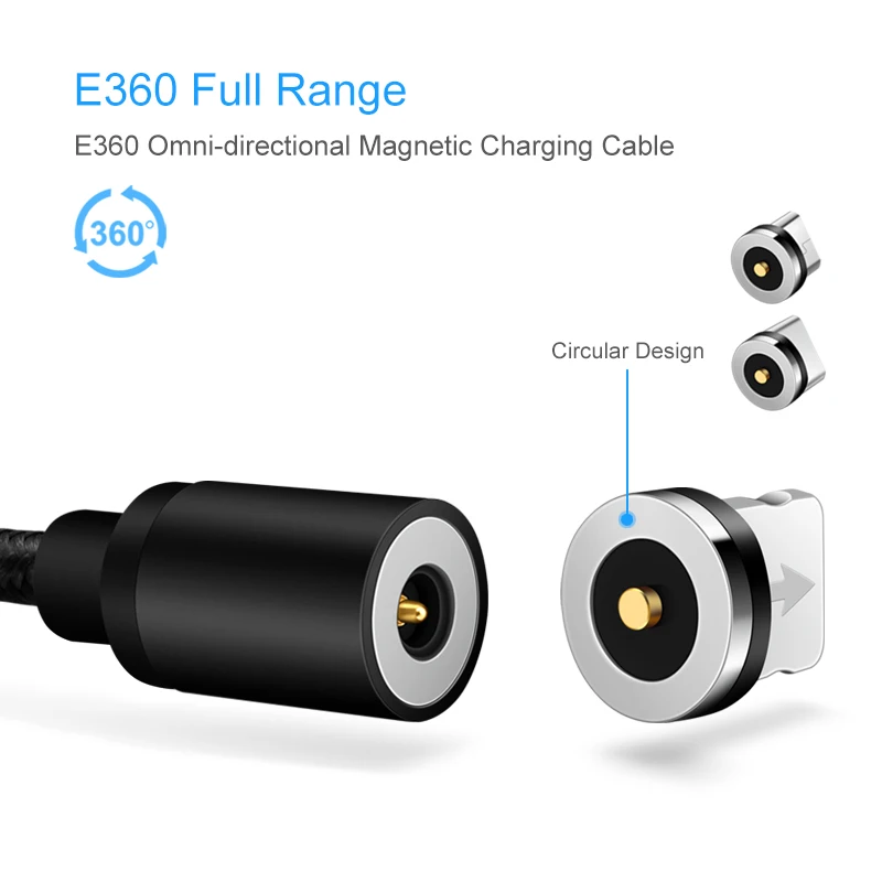 Elough E360 Магнитный кабель для iPhone Micro Тип usb с мобильного телефона зарядки кабеля C