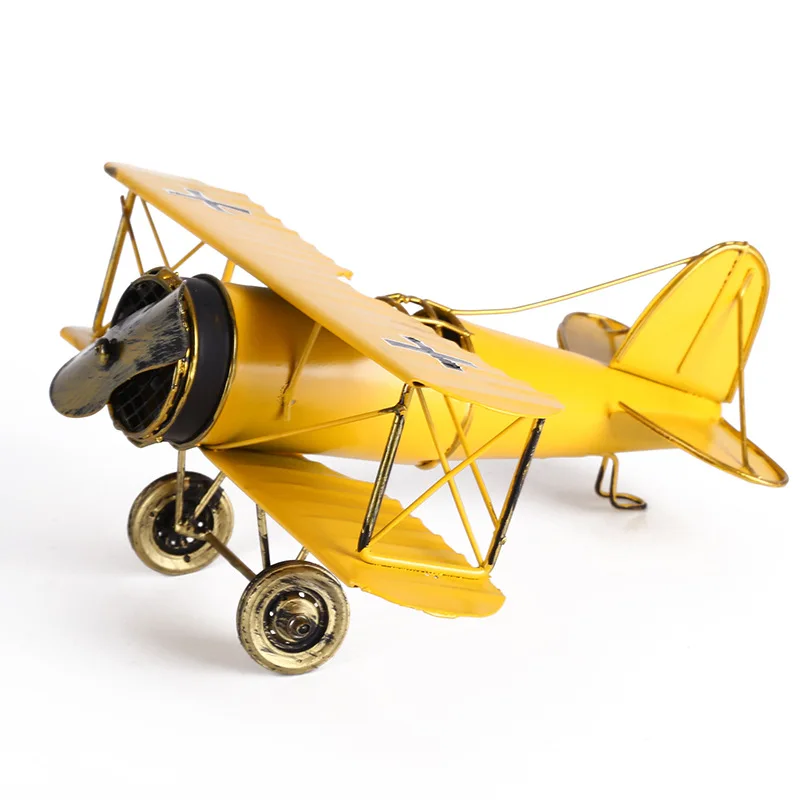 Оловянная модель самолета статуэтки и миниатюры, аппаратные изделия ручной работы для украшения дома подарки HD001 - Цвет: Orange
