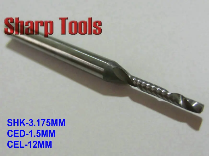 3.175X1.5X12mm Одна Флейта деревообрабатывающий резак горячая Распродажа