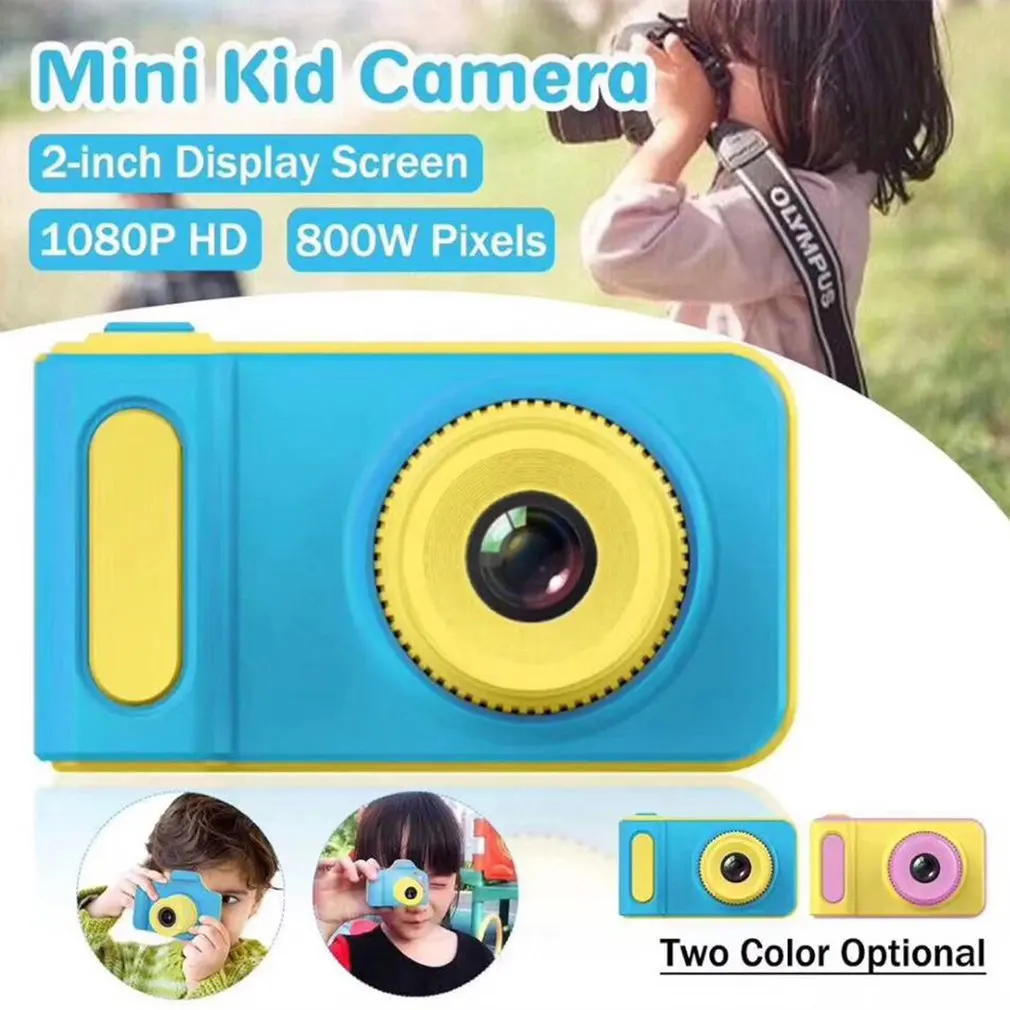 

Mini Digital Camera 2 Inch Cartoon Cute kamera Toys Children Birthday Gift 1080P HD Toddler Toys Video Camara for Kids