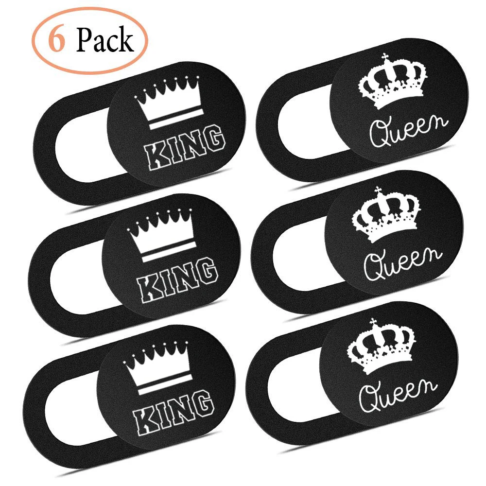 

Lovers King Queen WebCam Cover Shutter Magnet Slider Camera Cover for Web Cam iPhone iPad Laptops Phone Lens Privacy Sticker