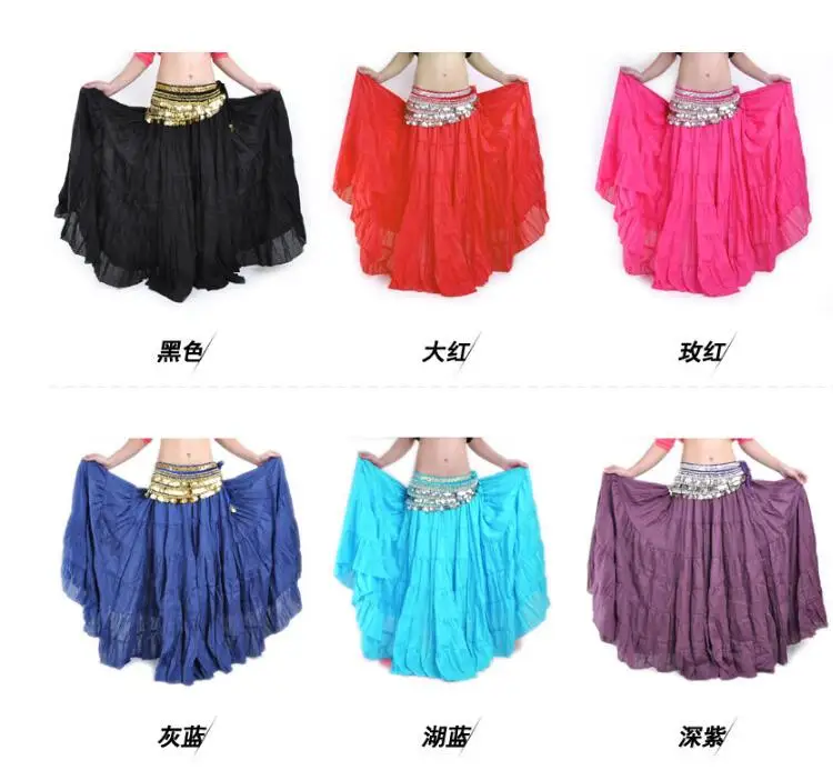 Belly Dance Stage Costume Gypsy Tribal Linen Skirt Dress 10 Colors High Quality 96cm length