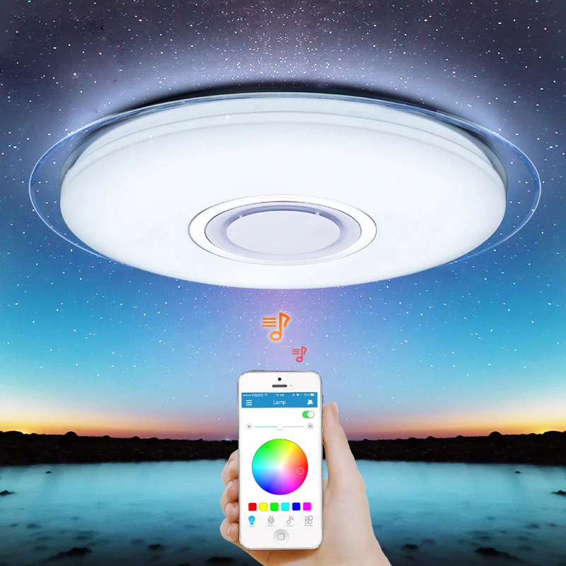 Kopen LEDVAS LED plafondlamp met RGB Dimbare 52 w APP controle Bluetooth amp; Muziek moderne Led plafond verlichting woonkamer slaapkamer 220 v