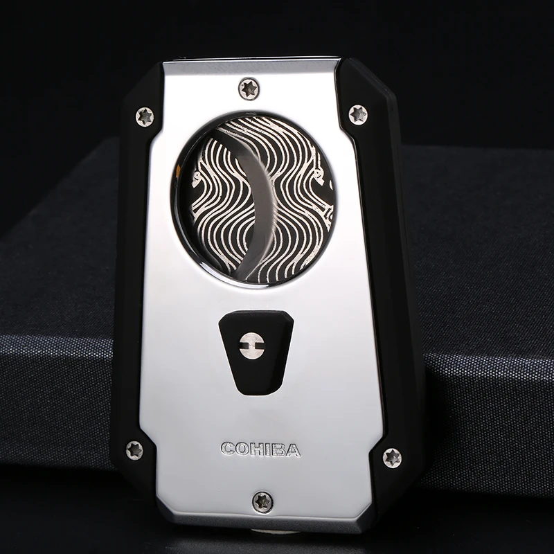 High end Stainless Steel Automatic button Cigar use Sharp Cigar Cutter