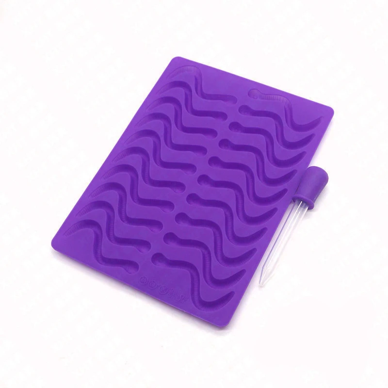 JX-LCLYL Silicone Bar Ice Tray Jelly Mold Worms Snake Chocolate Candy Gummy Maker Mold