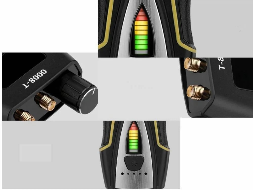 T-8000 Dual antenna RF Signal Detector GSM Audio Finder GPS Scan Detector Anti-spy Bug Anti Candid Camera