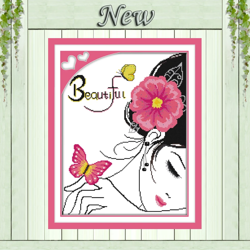 

Sweetness beautiful girl home decor paintings counted print on canvas DMC 11CT 14CT Cross Stitch kits needlework Sets embroidery