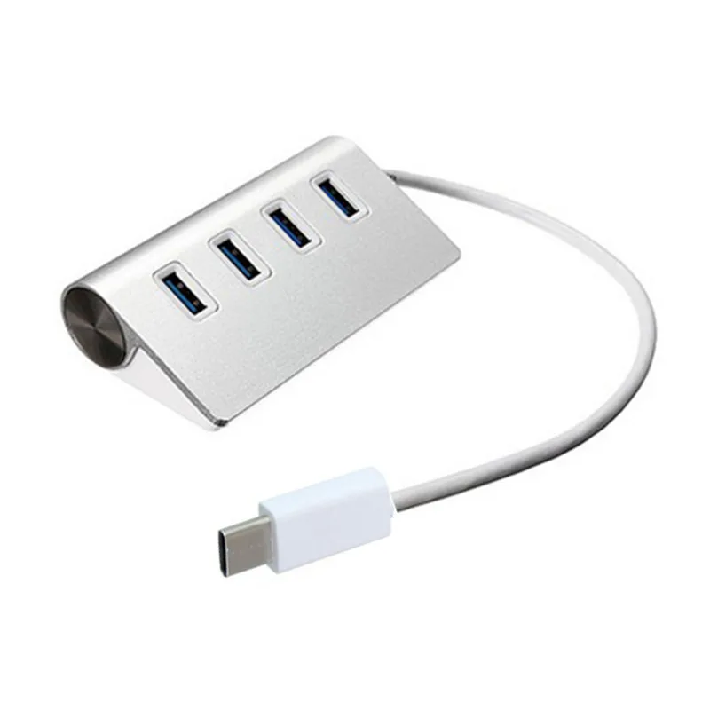 USB-C концентратор док-адаптер Thunderbolt 3 usb type-C Dongle 4 порта алюминиевый сплав серебристый для Macbook Pro type-C использования