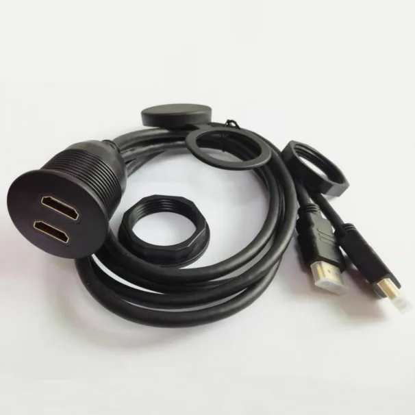 2 порта Двойной HDMI удлинитель AUX смывное крепление для автомобиля Удлинительный