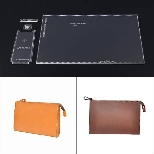 1set Leather Craft Clear Acrylic Clutch Bag Handbag Pattern Stencil Template Tool Set DIY Kit-in ...