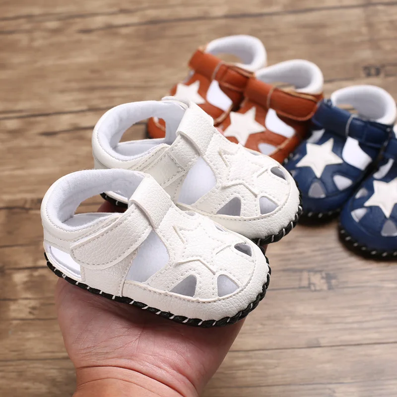 Летняя обувь для мальчиков 0-1 лет с резиновой подошвой; нескользящая обувь для малышей