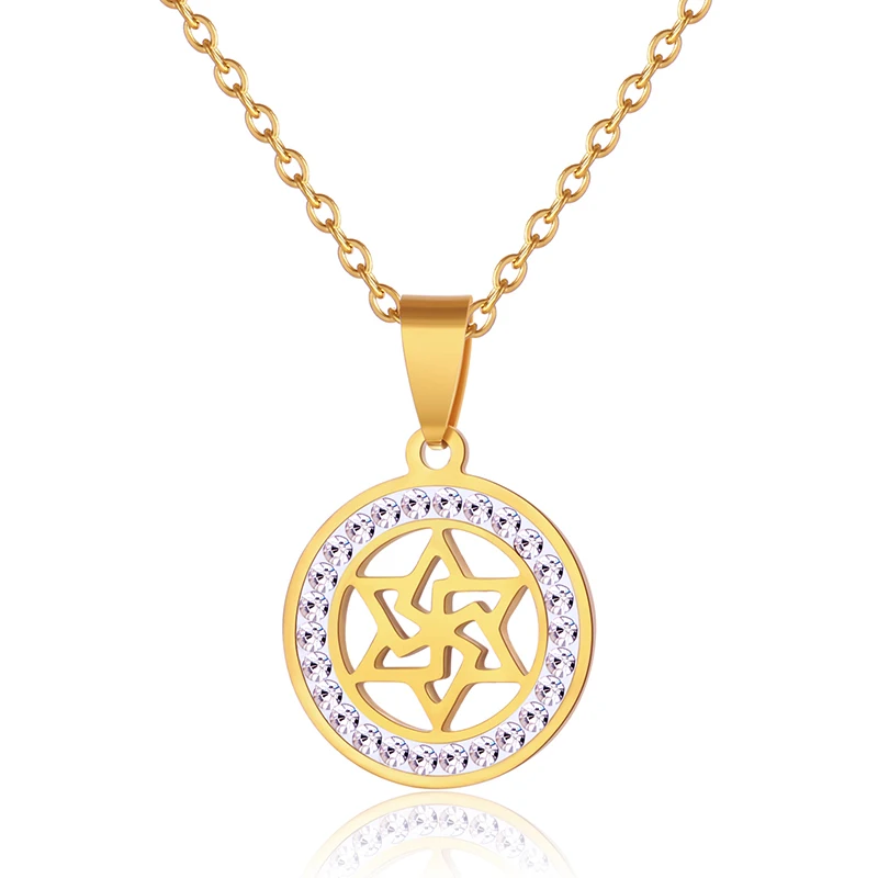 Ожерелье с подвеской в виде иудаизма с изображением иудаизма из еврейского щита, Золотой/Серебряный цвет, нержавеющая сталь, мужские/женские ювелирные изделия из Израиля