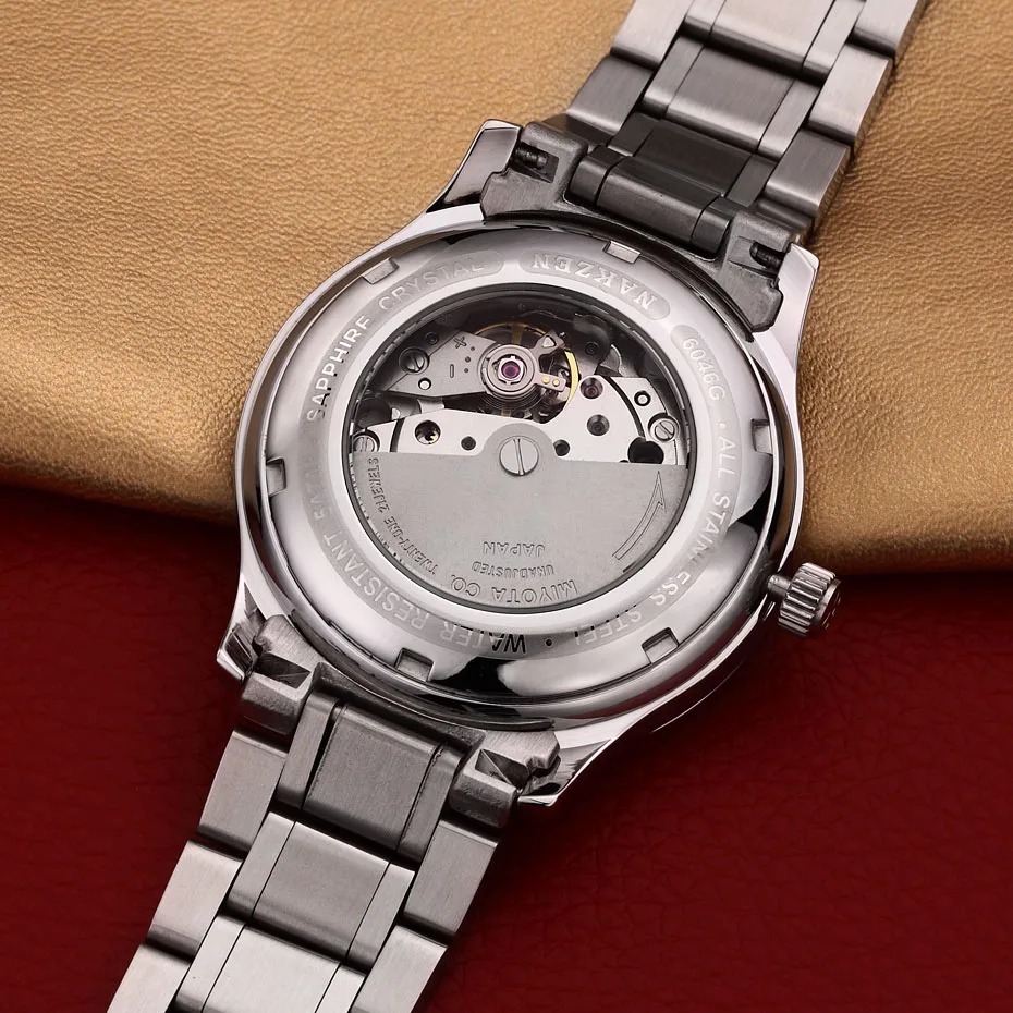 Мужские часы Relojes Hombre деловые классические MIYOTA из нержавеющей стали 8215 мужские