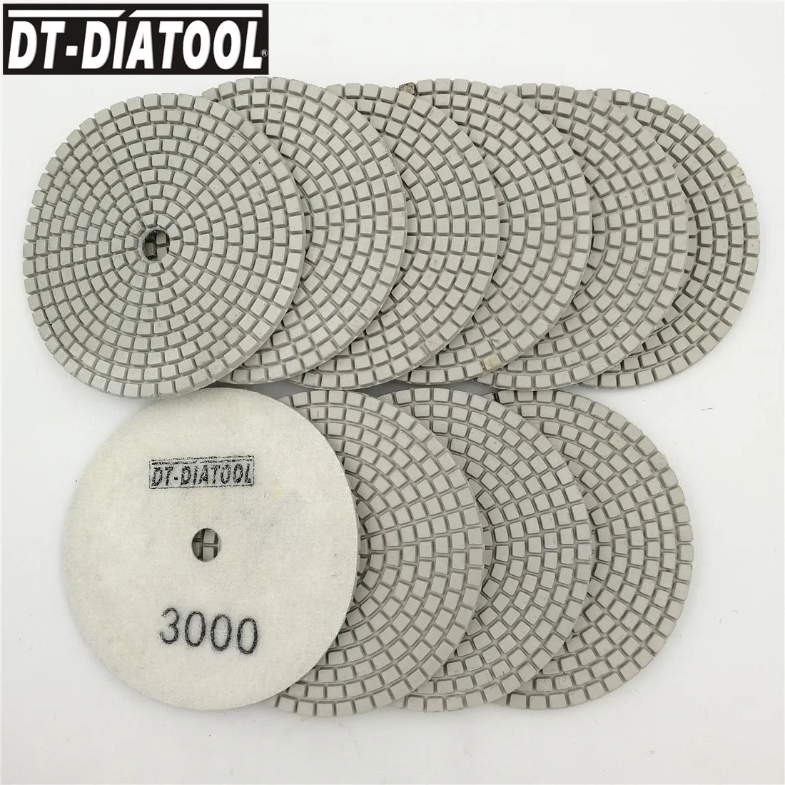 DT DIATOOL 10pcs 4" Diamond Polishing Pads 3000 Granite Angle Grinder