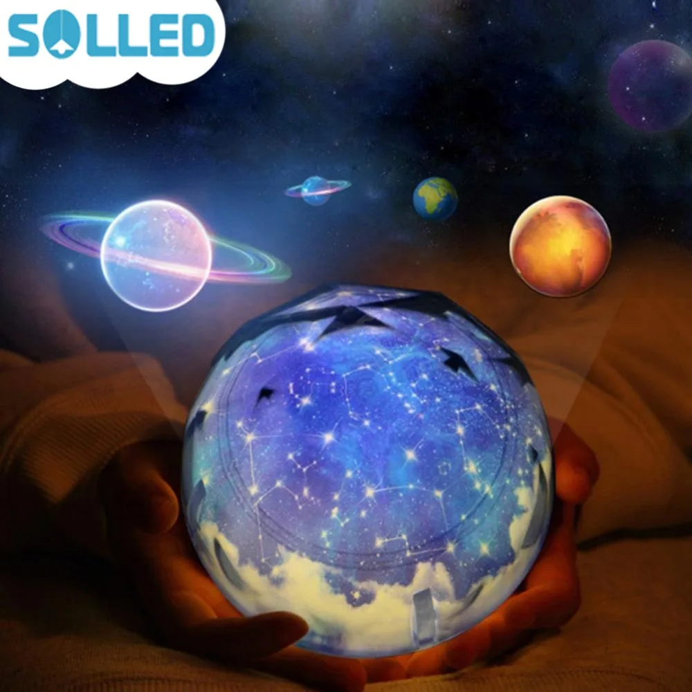 

Starry Sky Magic Star Moon Planet Rotating Projector Lamp LED Night Light Cosmos Universe Luminaria Baby Light For New Year Gift