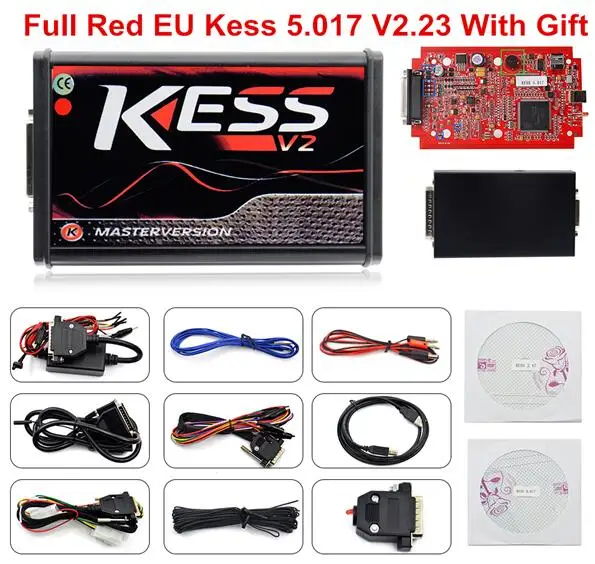 KESS V2.47 V5.017 Версия ЕС онлайн Версия KTAG 4LED Красный pcb KESS V2 V5.017 красный KTAG 7,020 SW2.23 без жетонов - Цвет: KESS V2 V2.23 Full