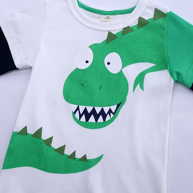 Детские футболки для мальчиков, хлопковые топы с изображением динозавра, весна-осень, детские футболки с принтом, детские футболки с круглым вырезом, топы для мальчиков, футболки