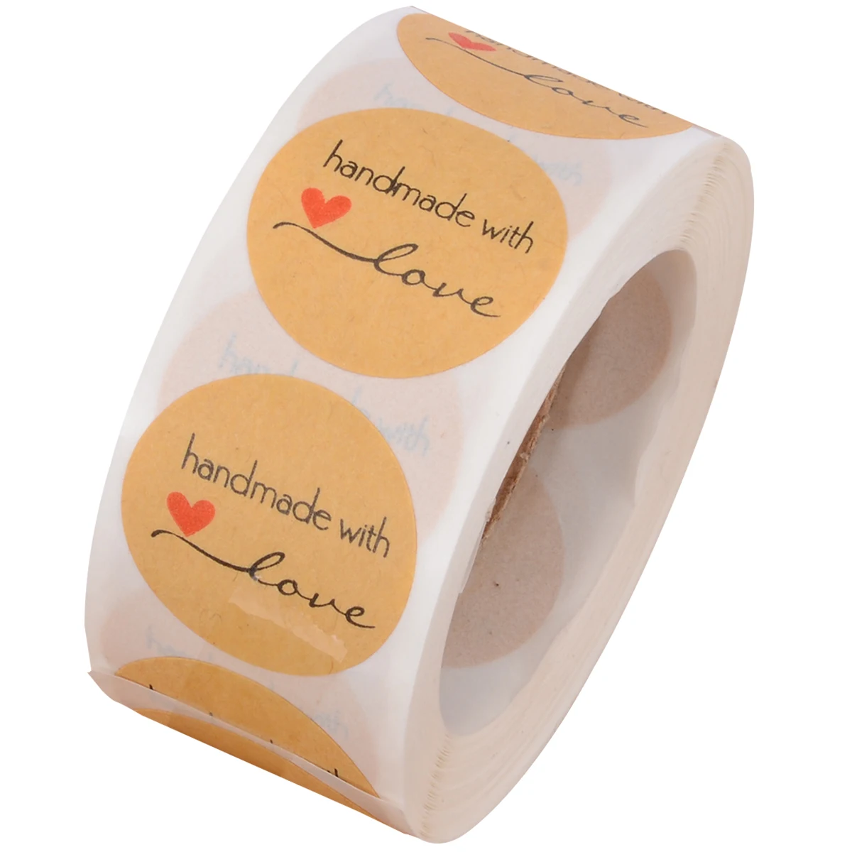 1 Roll 500pcs Baking Decoration Sticker Handmade with Love Stickers Seals Wedding Birthday Gifts Card DIY Scrapbook Labels Paper