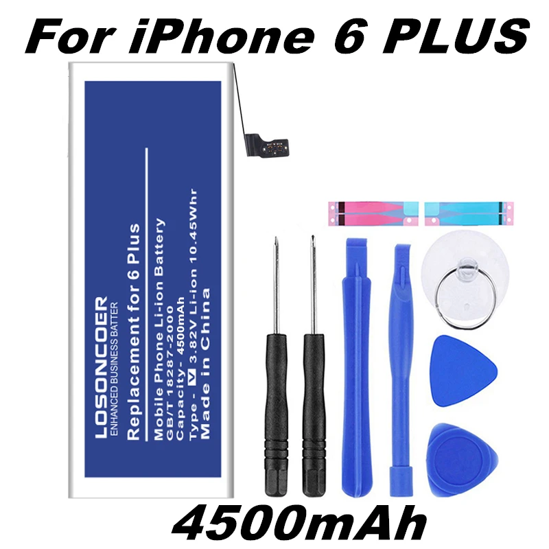 Новинка 4500mAh LOSONCOER для iPhone 6 Plus батарея для iPhone 6S Plus 5,5 дюймов+ Подарочные инструменты - Цвет: For iphone 6 plus