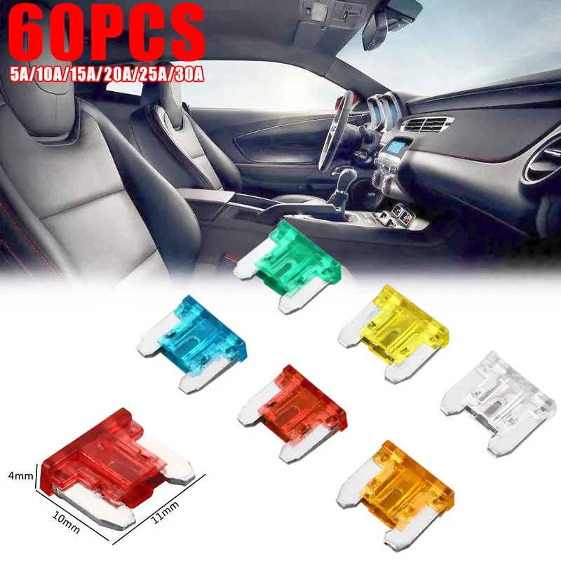 

Safety Fuse 60pcs Universal Blade Fuse Auto Fuses Kit Short Circuit Protection