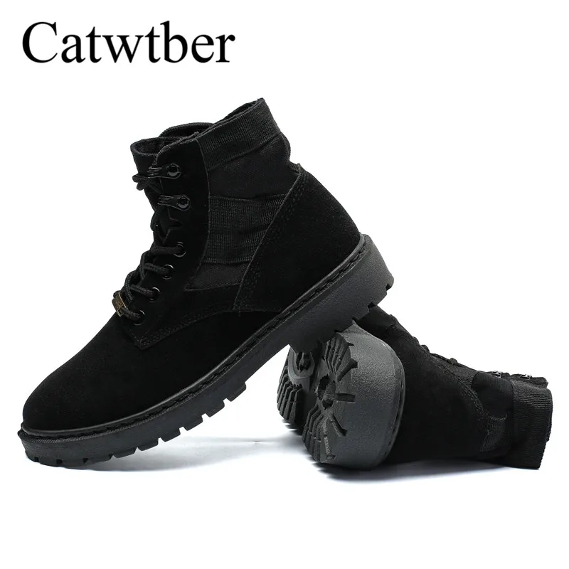 Catwtber 2018 Новое поступление Демисезонный сапоги Для мужчин Ретро замши унисекс