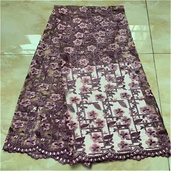 

Gold Lace Fabric Nigerian Lace Fabric Wedding High Quality African Handmade Beads Lace Fabric For African Bridal (4-19