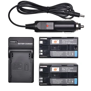 

DSTE 2PCS BP-970G Rechargeable Battery + Travel and Car Charger for Canon XLH1 XHG1 XHA1 XL2 XM2 XH G1S XF305 XF300 XF105 Camera