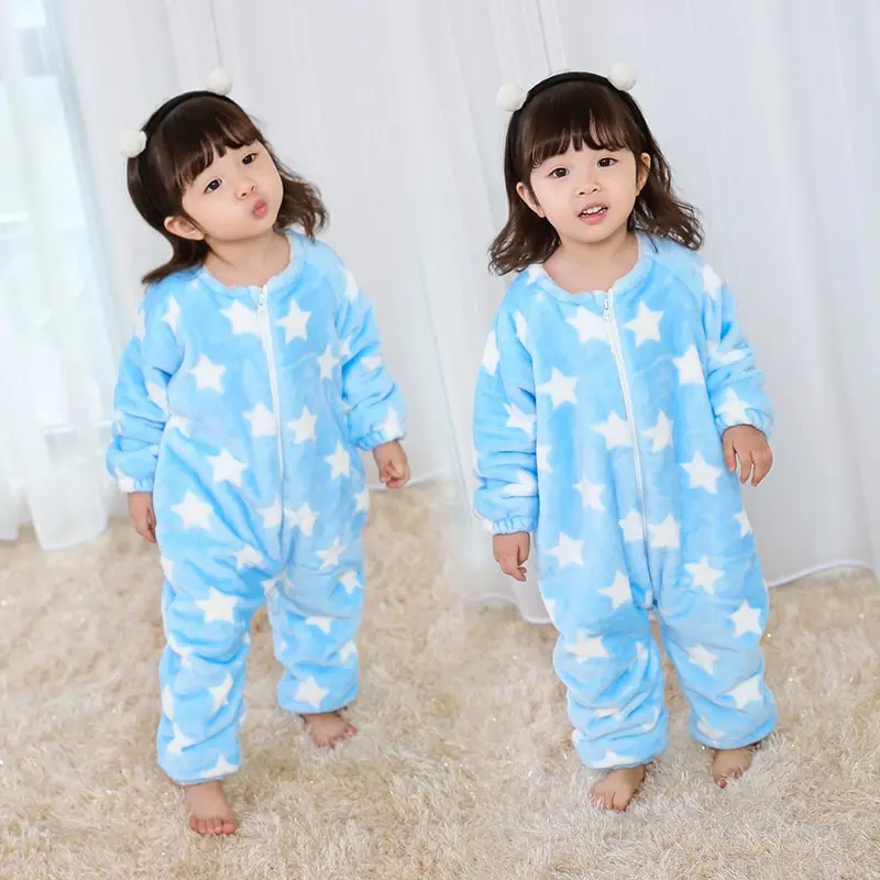 COOTELILI  73-120cm Thicken Fleece Romper Baby Long Sleeve Fashion Star Autumn Winter Infant Clothes Kids Boys Girls Rompers  (2)