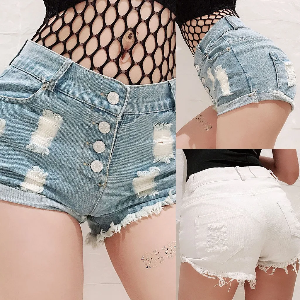 2019 г. летние пикантные Для женщин деним джинсы с заниженной талией супер мини шорты брюки с низкой талией джинсы обтягивающие шорты джинсы