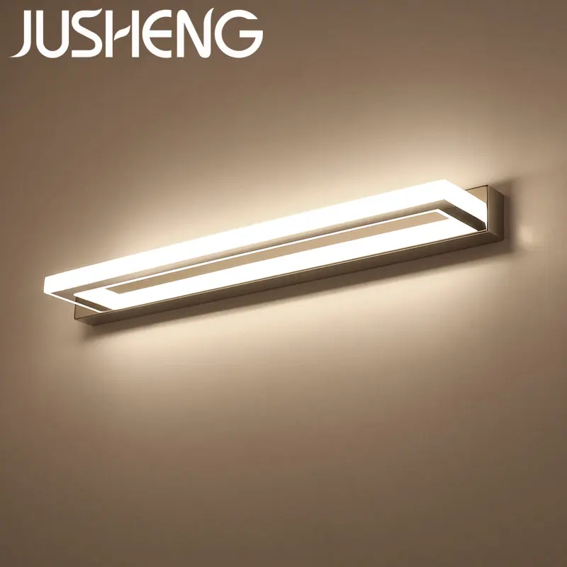 JUSHENG Modern LED Bathroom Mirror Lights Indoor 9W 42CM Stainless steel Acrylic Bath Vanity Wall Lights