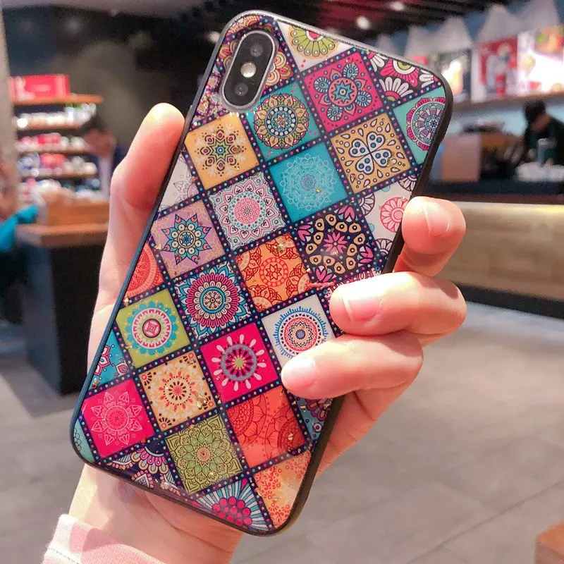 

Luxury For Samsung Galaxy S8 S9 Plus NOTE 9 Note 8 Case Bling Pattern Phone Cases For iPhone 7 6 6s 8 Plus XS Max XR X Case