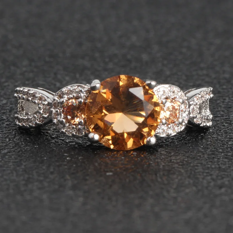 14 К золото желтый топаз кольца с бриллиантами 14 к Белое золото ювелирные изделия с бриллиантами Anillos De Свадебные Bizuteria для женщин Перидот нефритовое кольцо