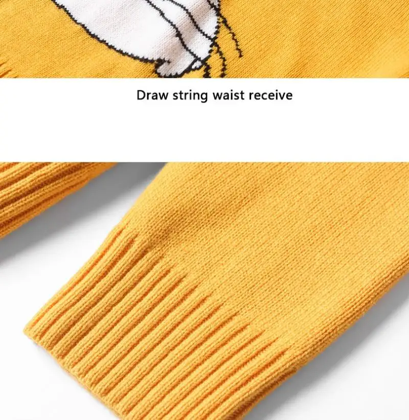 Women's Autumn&winter new O-neck embroidery cartoon big rabbit loose lazy style sweater fashion simple cozy pullover jumper tops
