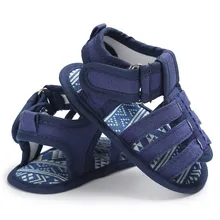 Летние детские повседневные мужские мягкие парусиновые детские Нескользящие сандалии с закрытым носком для мальчиков