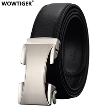 WOWTIGER Fashion automatyczna klamra skórzane pasy taktyczne męskie biznes klamra ze stopu luksusowy pasek dla mężczyzn