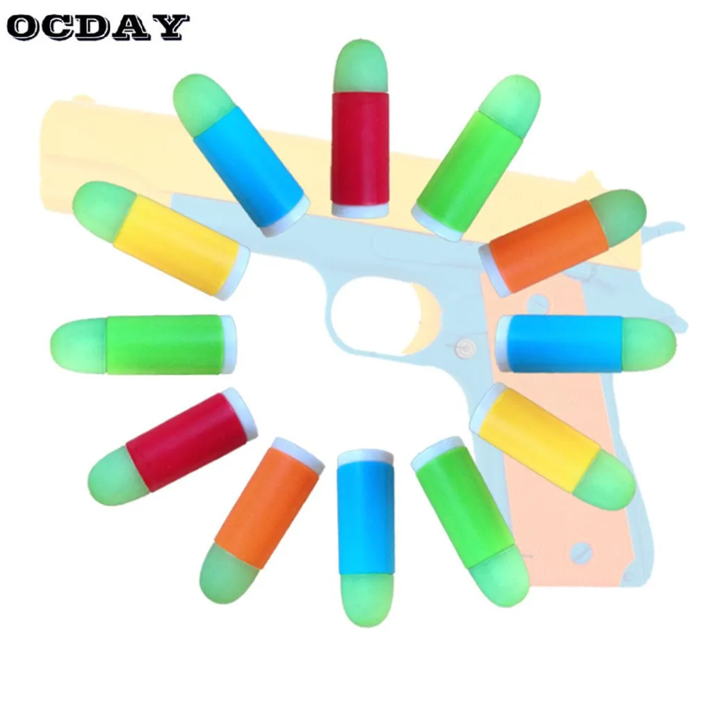 OCDAY 10pcs/lot Colorful Luminous Bullets Mini Soft Bullet 2cm For