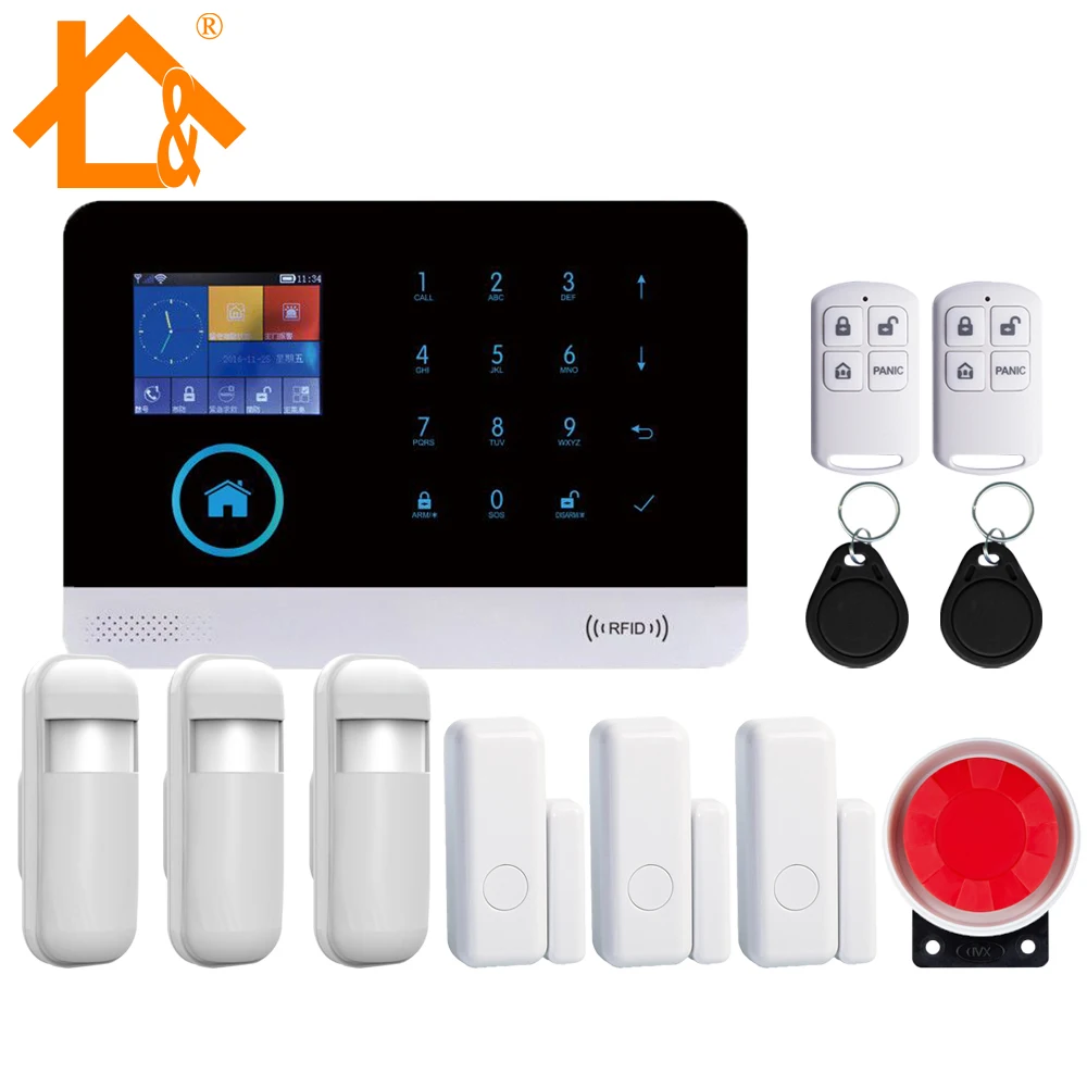 Ll безопасность WIFI Gsm сигнализация система + GSM GPRS Wifi Автоматизация домашняя защита