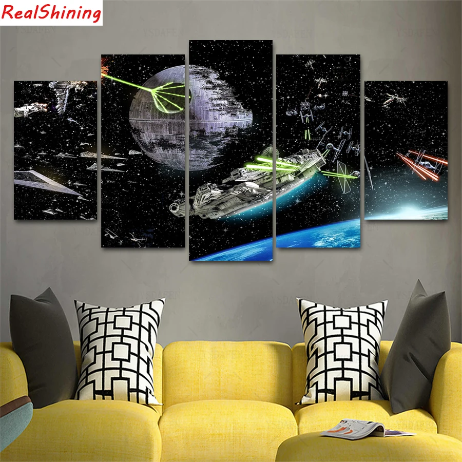 

5pcs DIY Diamond Painting Star Wars spaceship Full Square Diamond Embroidery Mosaic Picture Of Rhinestone H1288