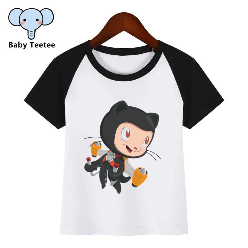 

Children New Cartoon Geek Programmer Github Print Children T-shirt Baby Kids Funny Clothes Children Summer T-shirt