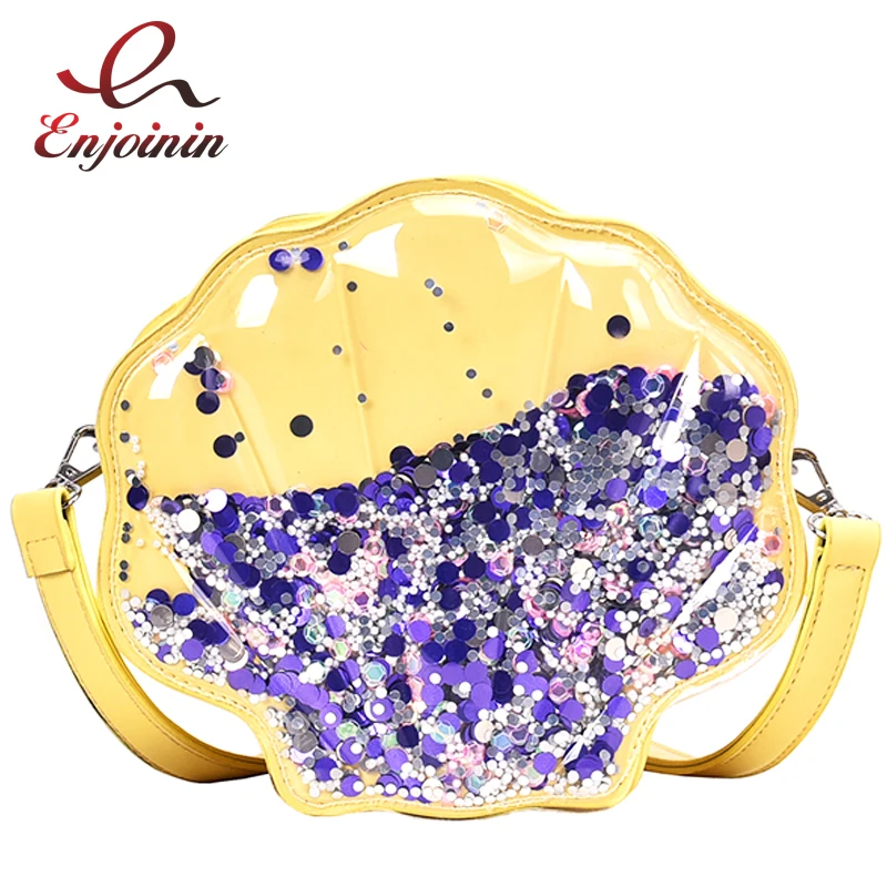 

Fashion Flowing Sequins Shell Shape Design Casual Girl's Shoulder Bag Tote Crossbody Bag Women Pouch Handbag Daily Clutch Bag