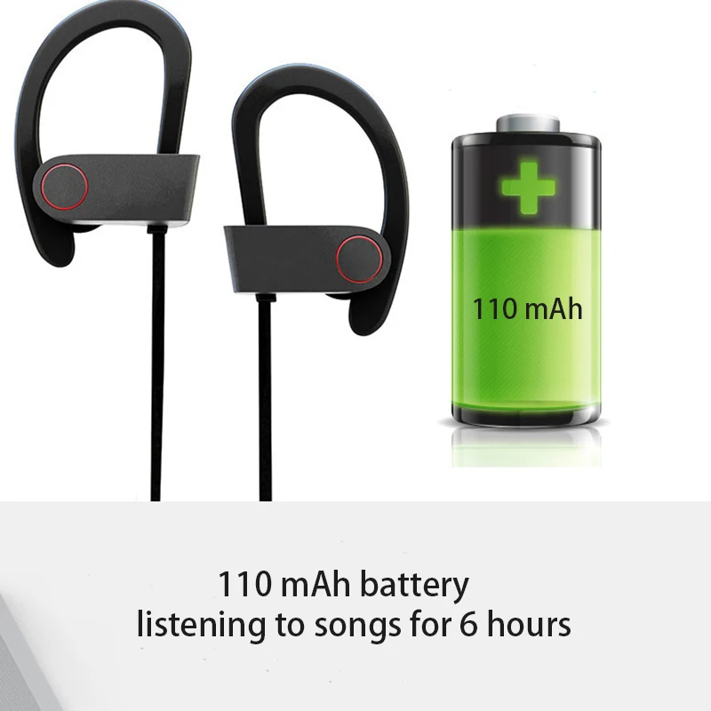 bluetooth headphones IPX6 waterproof wireless headphone sports bass earphone with mic earbuds for phone iPhone xiaomi headset