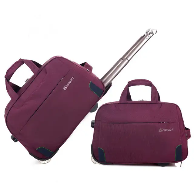 Us 39 0 50 Off Trolley Travel Bag Hand Luggage Rolling Duffle Bags Waterproof Oxford Suitcase Wheels Carry On Uni Small Size In