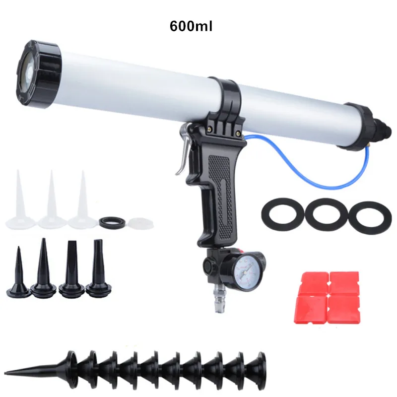 free shipping 600ml pneumatic glass glue gun speed adjustable air gluer
