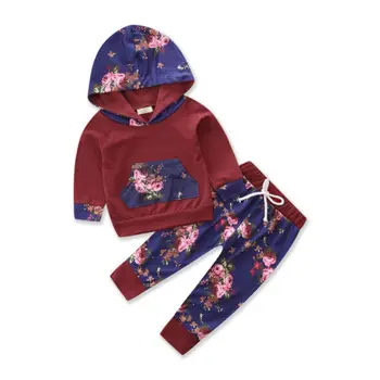 

2017 Newborn Infant Baby Boy Girls Long Sleeve T-shirt+Pants 2PCS Outfit Clothes Sets Size 0-24M