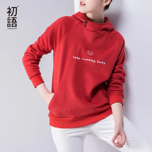 US $23.20 Toyouth Autumn Women Panda Fleece Hoodies Sweatshirts Casual Long Sleeve Tracksuits Female Letter P