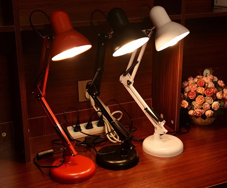 White black red office ABS iron metal table desk light ...