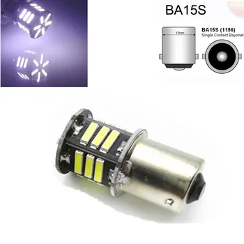 

2pcs S25 Car auto 1156 LED Ba15S P21W 7020 21 SMD 1141 Turn signal Tail light Brake lights Bulb lamp White 12V