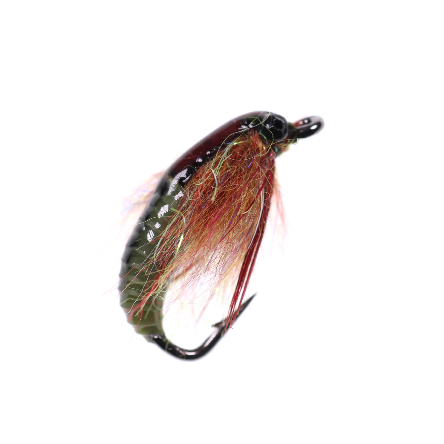 Bimoo 4 шт.#6 Caddis Pupae Nymph Летающая Форель Приманка для рыбалки лед Рыбалка крючковые приманки УФ Beadhead приманки в виде насекомых